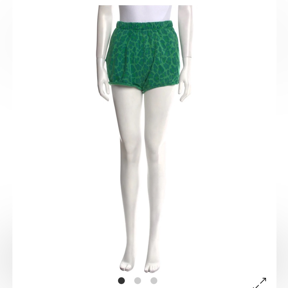 Clare V. Animal Print Mini Shorts-Green